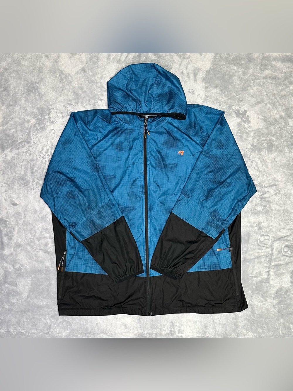 Russell Athletic Lightweight Blue Black Full Zip Hoodie Men's 3XL Pockets